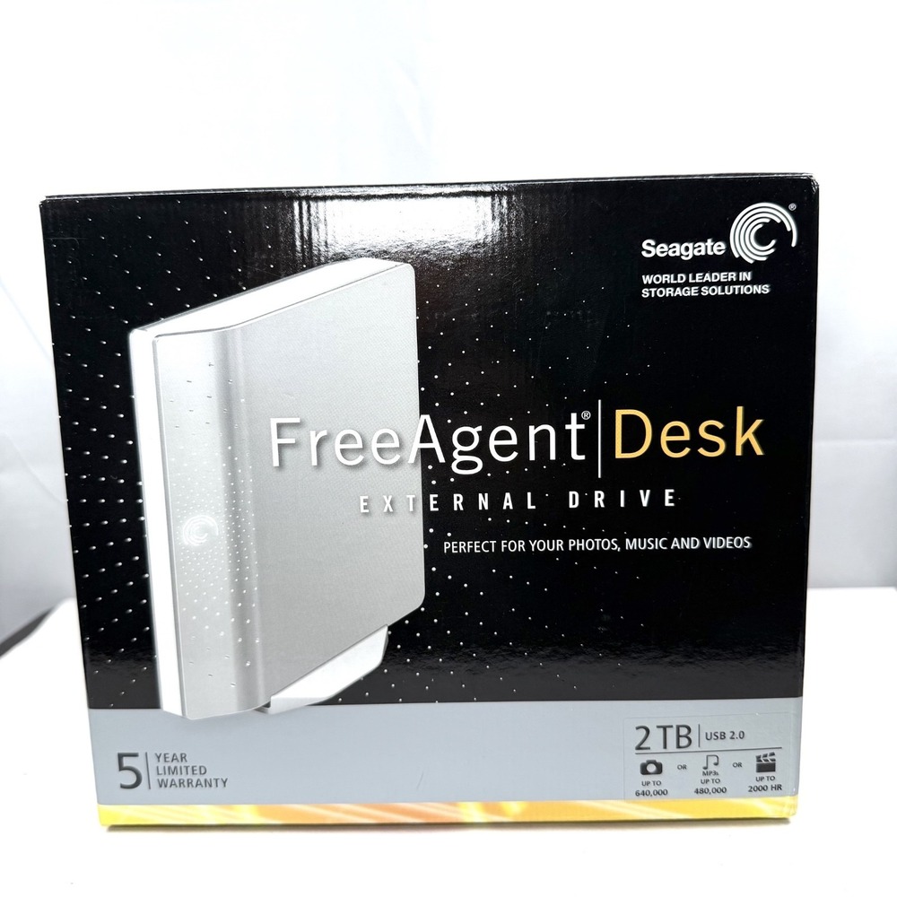 Seagate External FreeAgent Desk 2TB USB 2.0 HDD ST320005FDA2E1-RK / New